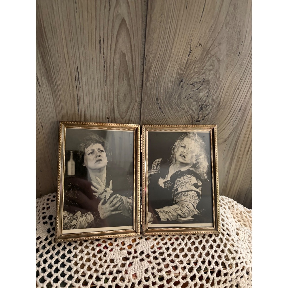Vintage Gold Ornate Double Hinged Picture Frame Theatrical Portraits 5x7